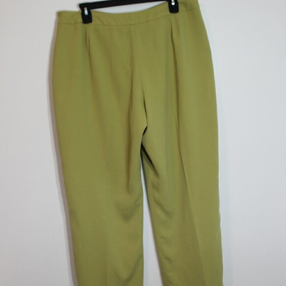 Larry Levine Suits Women’s Light Chartreuse Wide-Leg Rolled-cuff Trouser (16) - Picture 3 of 8